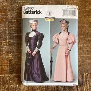 Butterick Sewing Pattern B6537 Making History Victorian Puff Sleeve 6-14 UNCUT
